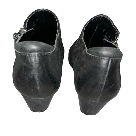 Franco Sarto Greco Womens Size 7M Black Leather Side Zips Heeled Ankle Booties - Picture 5 of 10
